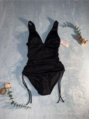 Victoria's Secret Black One-Piece Swimsuit with Ruched Sides